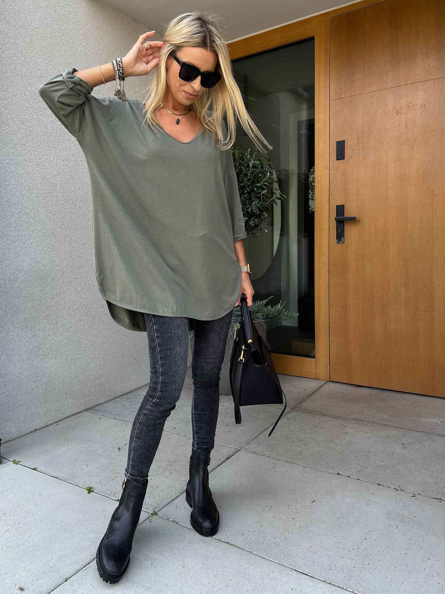 Bluzka Oversize V Khaki