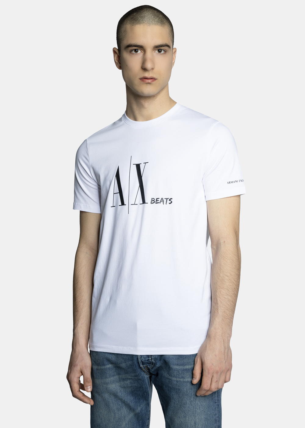 Koszulka męska biała Armani Exchange 3LZTCZ ZJE6Z 1100