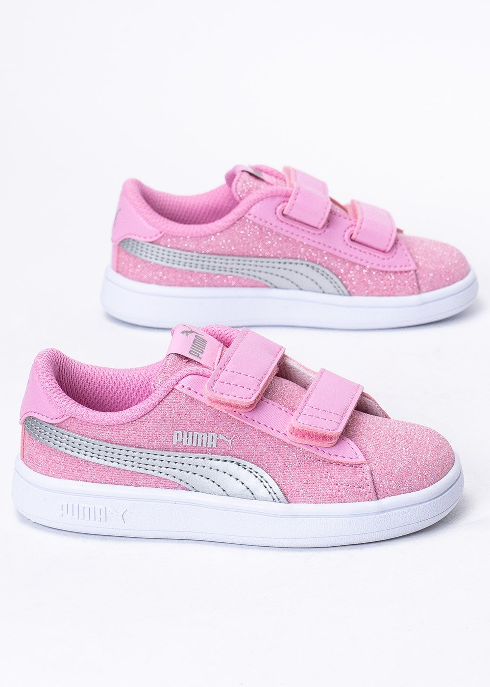 Sneakersy dziecięce różowe Puma Smash V2 Glitz Glam
