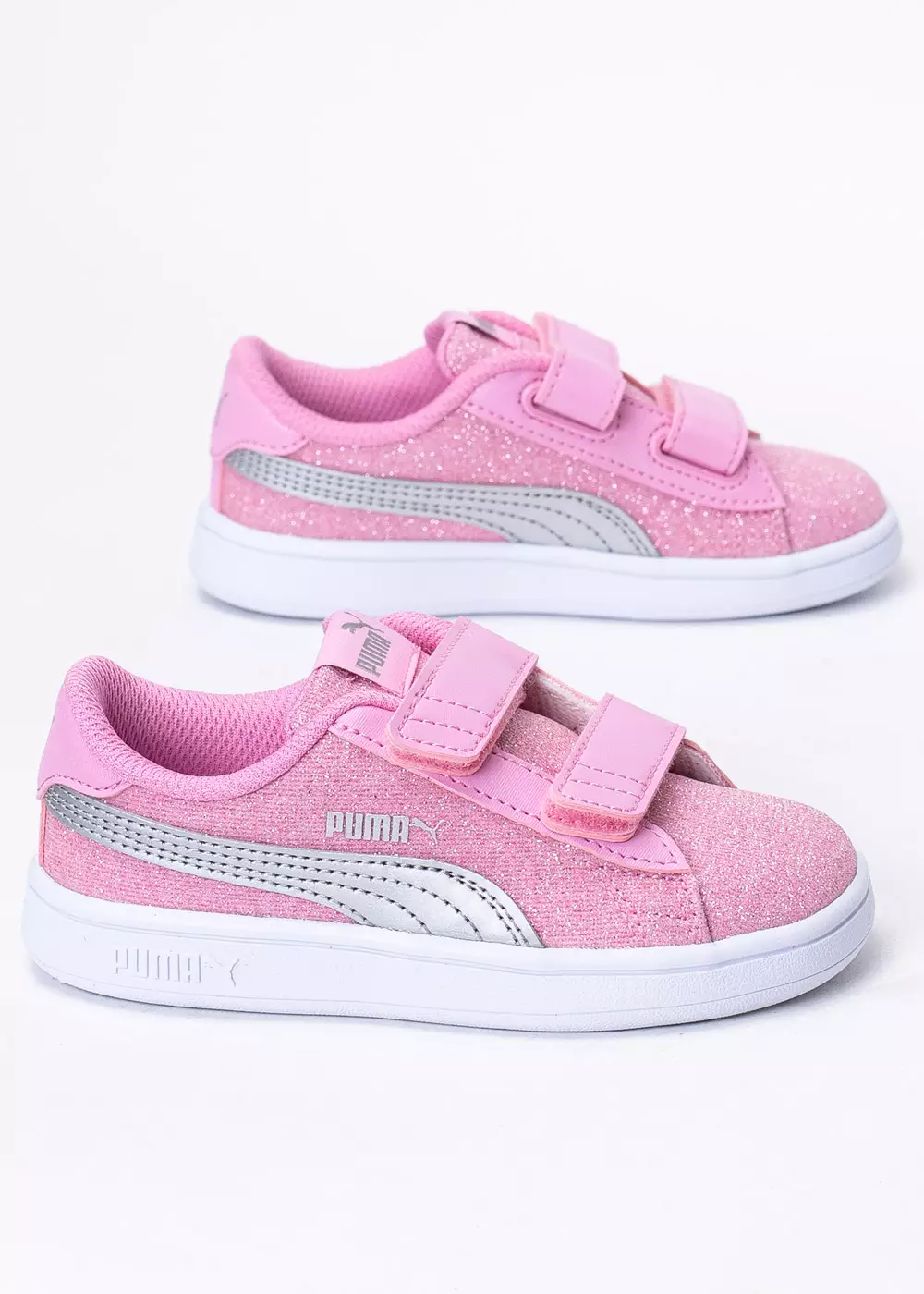 Sneakersy dziecięce różowe Puma Smash V2 Glitz Glam