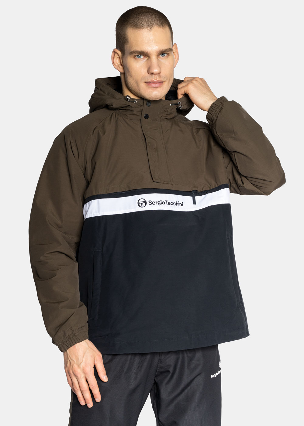 Kurtka męska Sergio Tacchini Neromon Anorak OLI/BLK