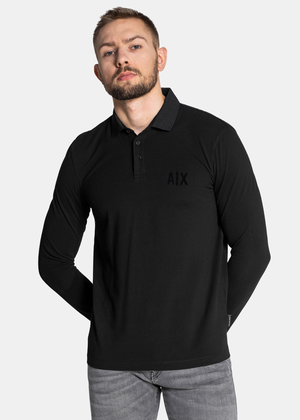 Koszulka męska Longsleeve Polo Armani Exchange (6KZFFS ZJL4Z 1200)
