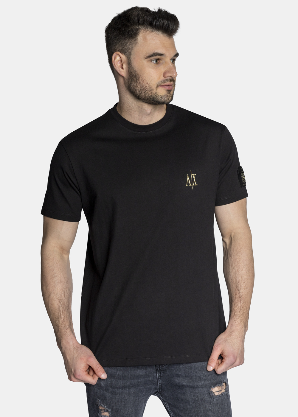 Koszulka męska czarna Armani Exchange 8NZTPW ZJ8YZ 1200