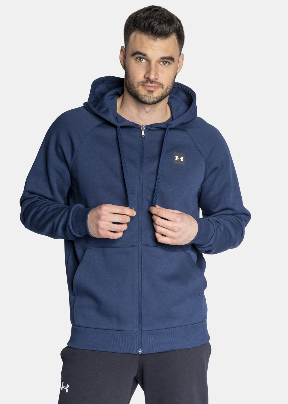 Bluza z kapturem męska granatowa Under Armour Rival Fleece FZ Hoodie