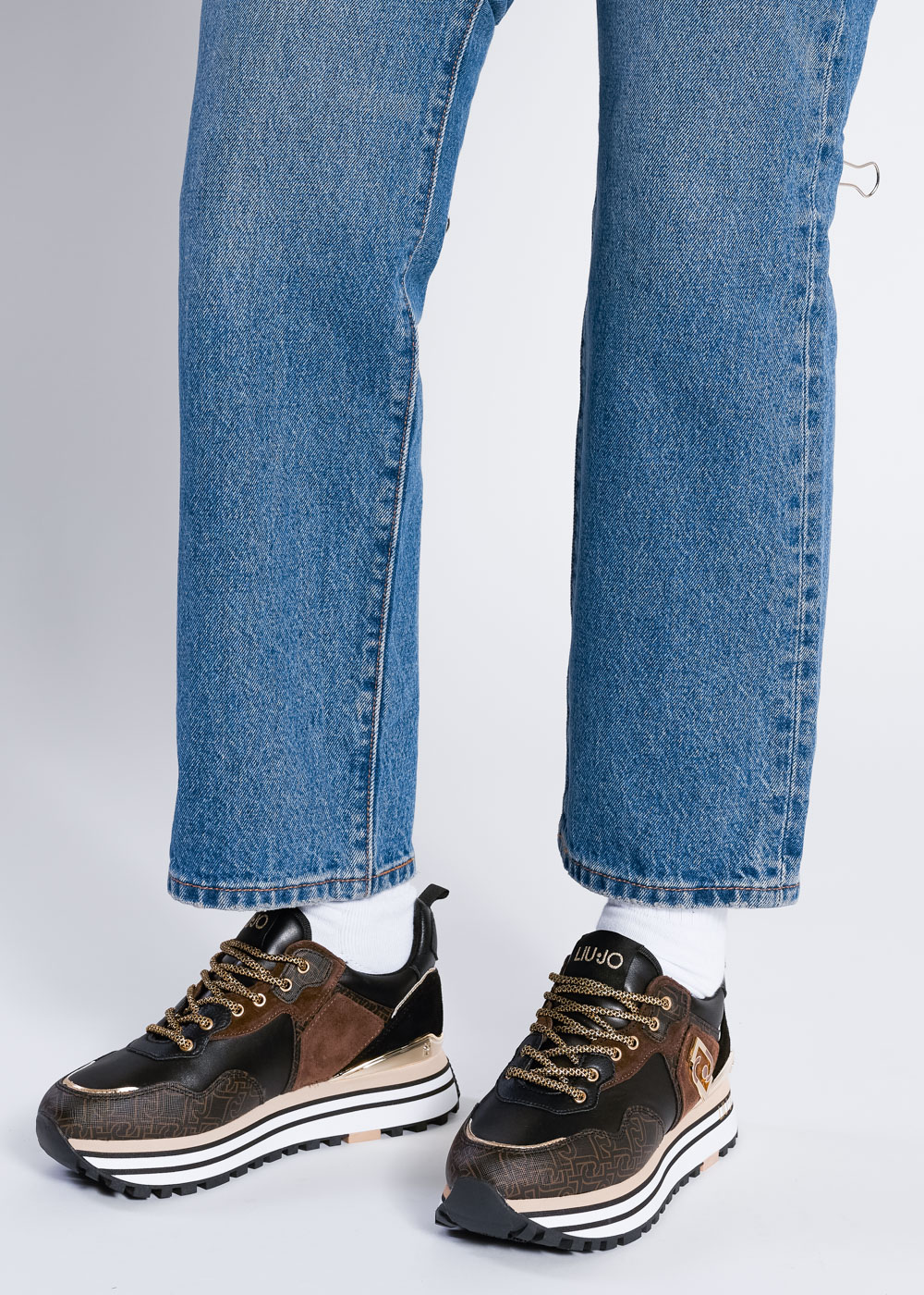 Sneakersy damskie czarne Liu Jo Maxi Wonder 01