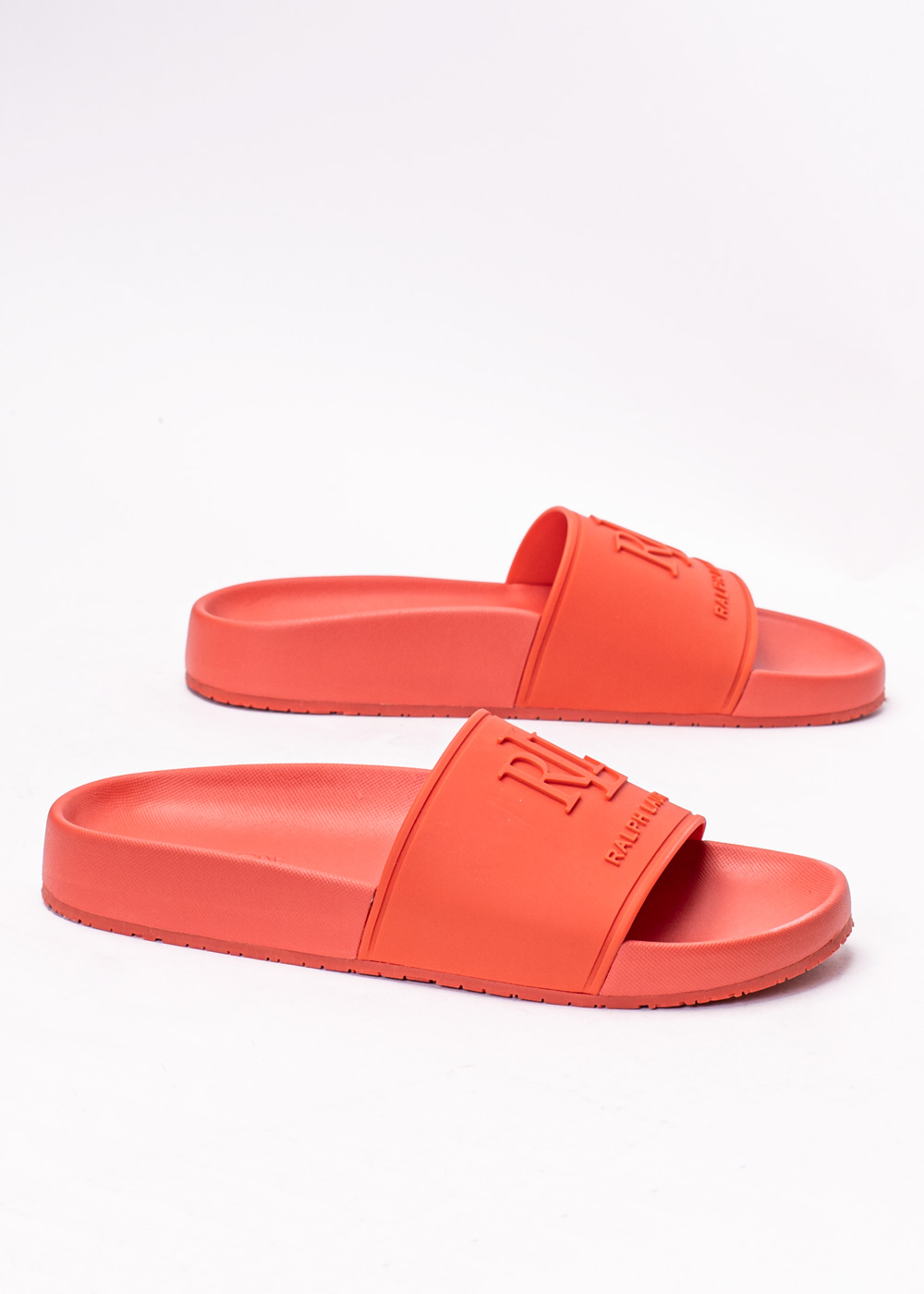 Klapki damskie pomarańczowe Lauren Ralph Lauren Adelyne