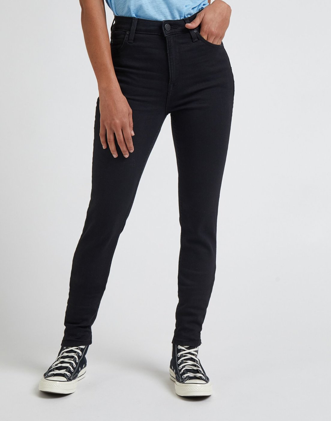 Spodnie jeansowe damskie LEE SCARLETT HIGH BLACK RINSE