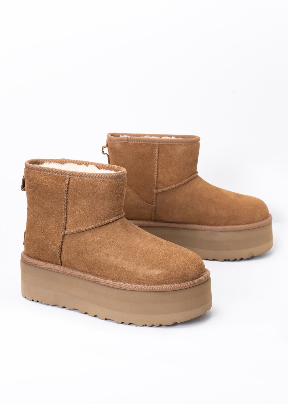 Buty zimowe damskie brązowe UGG W CLASSIC MINI PLATFORM