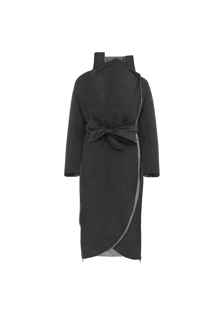 Ocieplany płaszcz damski z paskiem