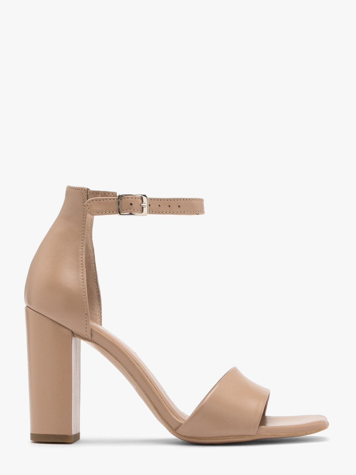 Beżowe sandały na wysokim słupku REBEKA