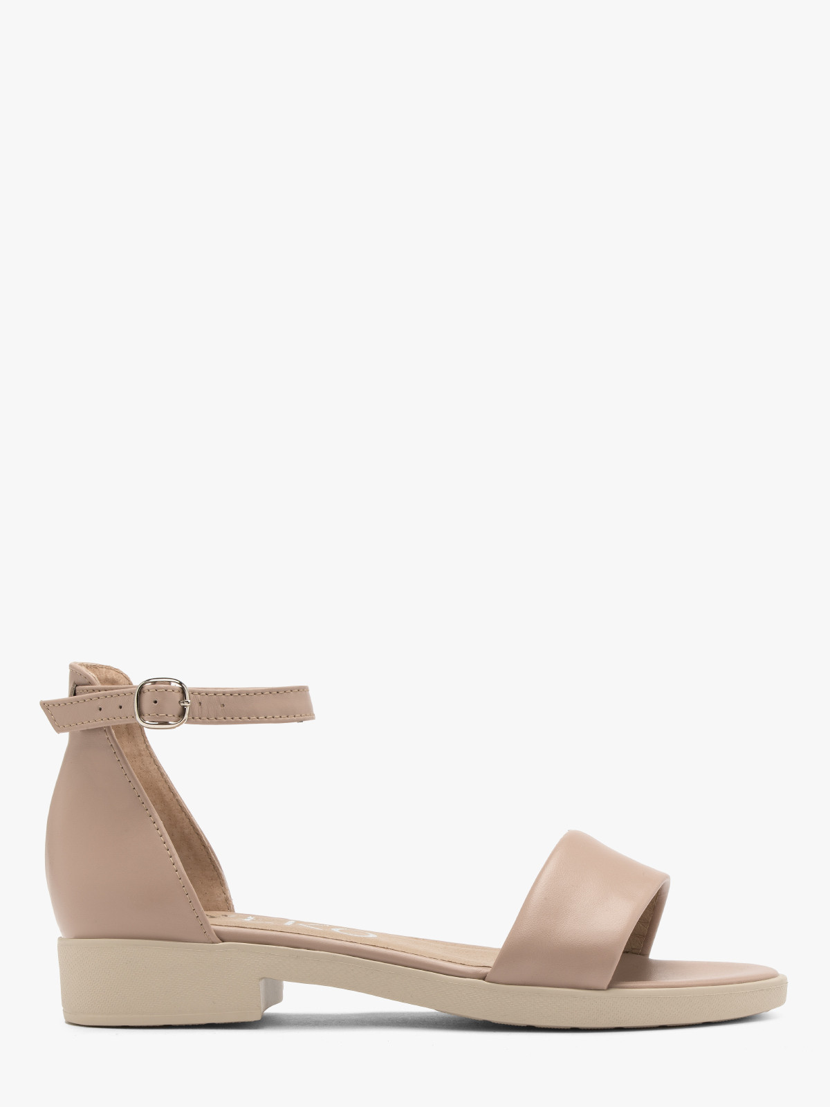 Beżowe sandały z zabudowaną piętą SONIA