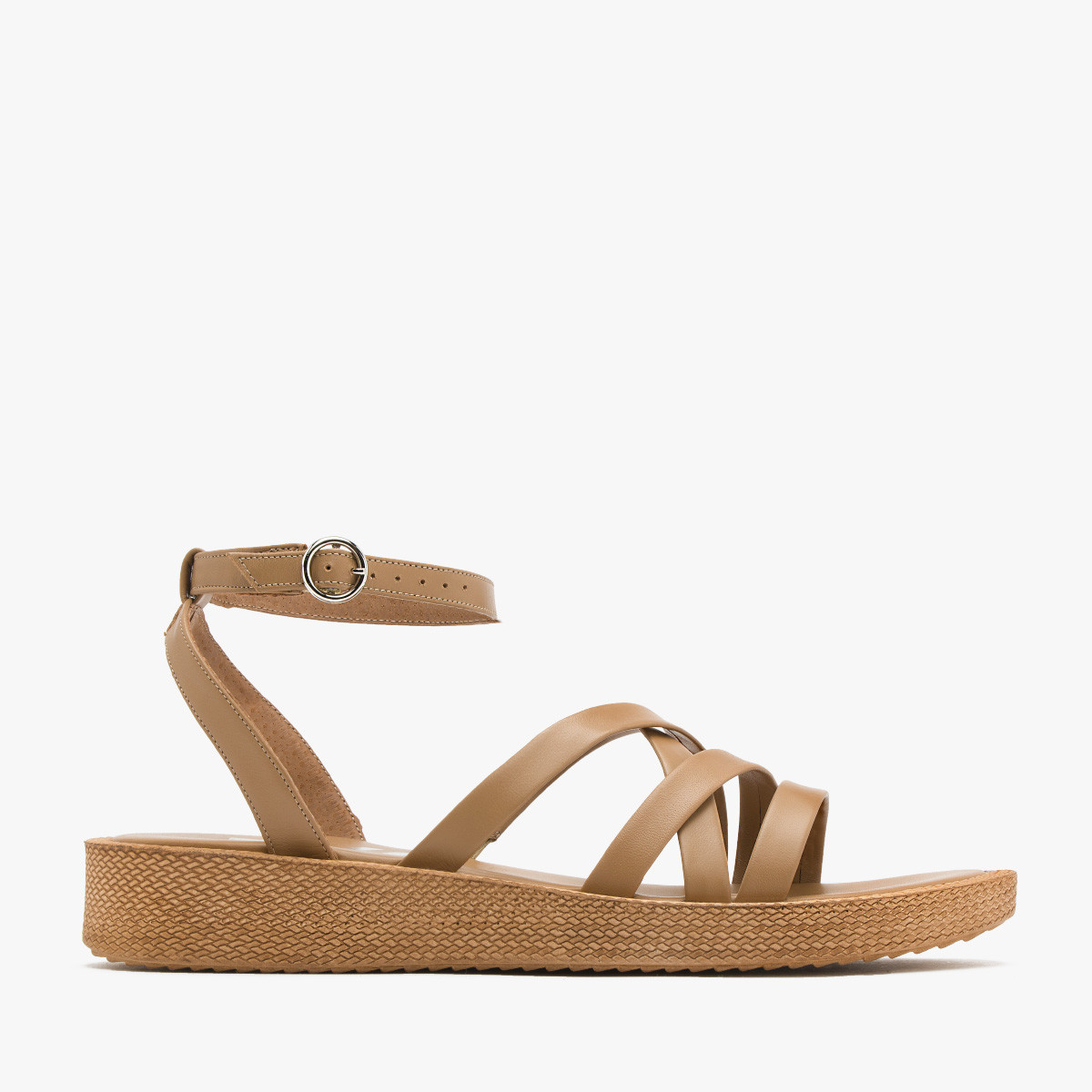 Jasnobrązowy sandał z paseczkami SONIA