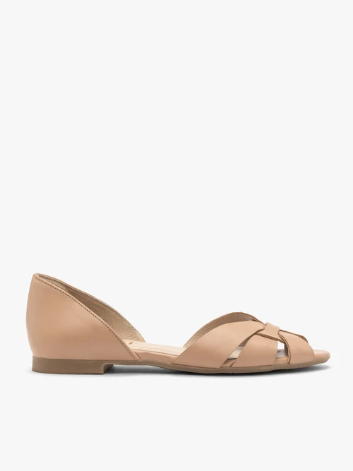 Beżowe sandały damskie płaskie