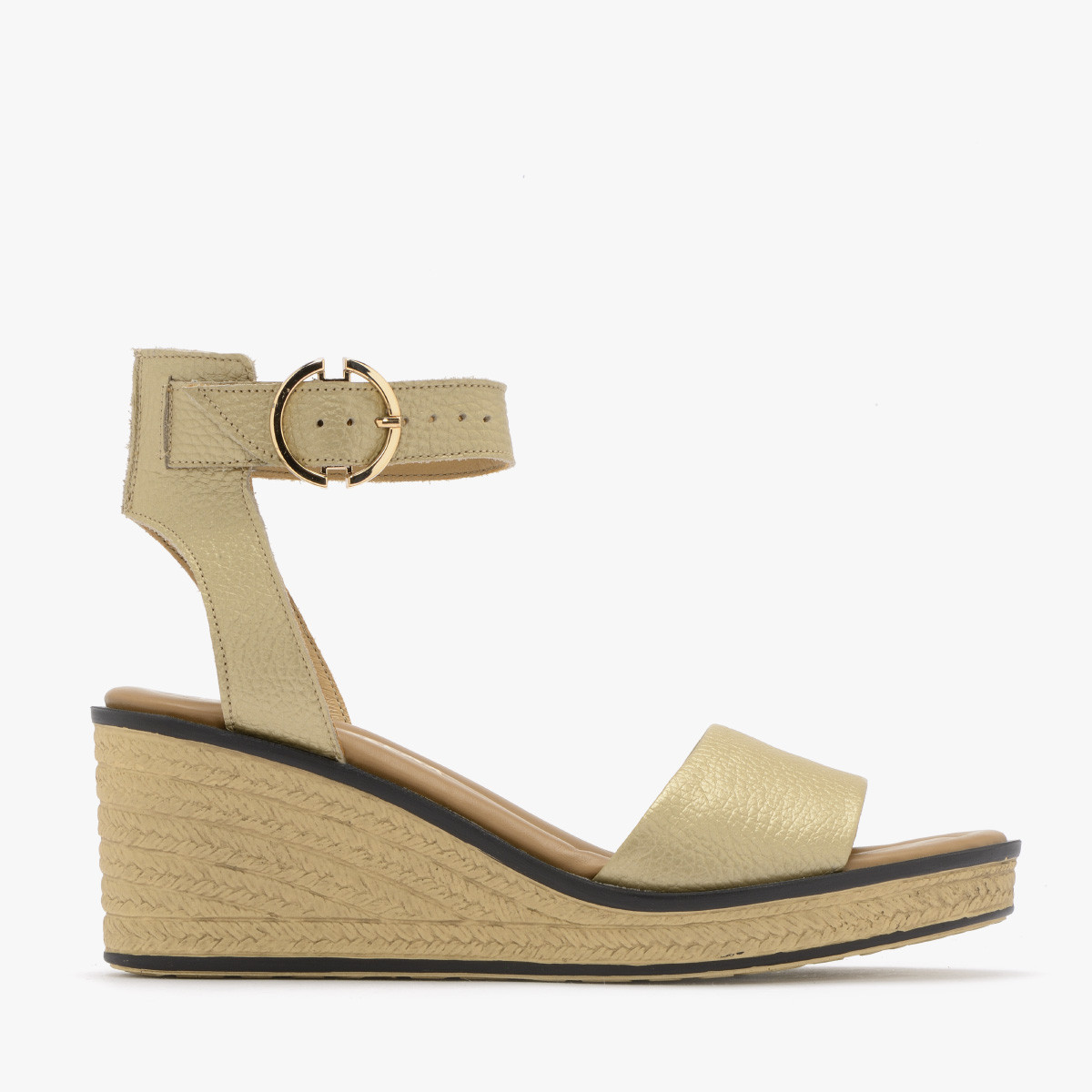 Beżowozłote sandały na platformie HAYLEY