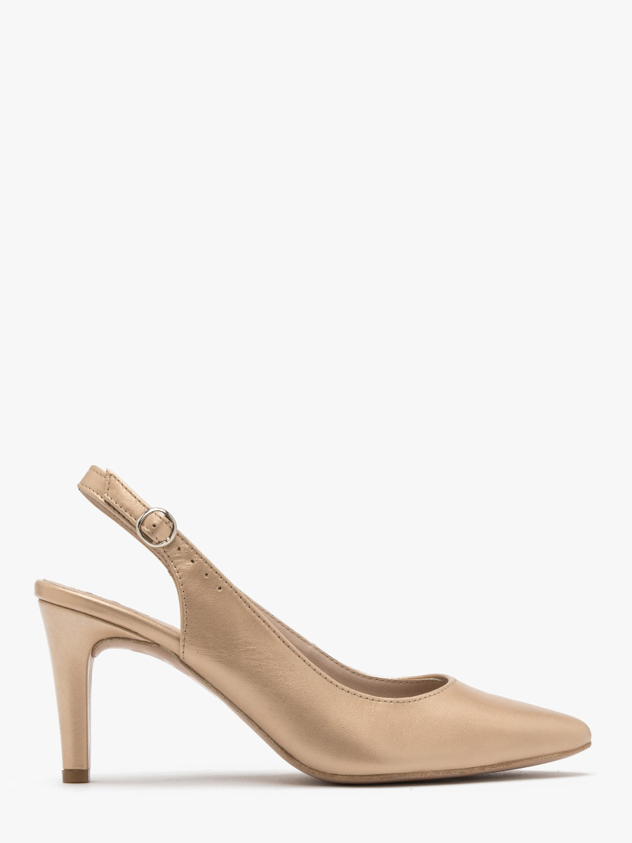 Złote czółenka typu slingback EMMA