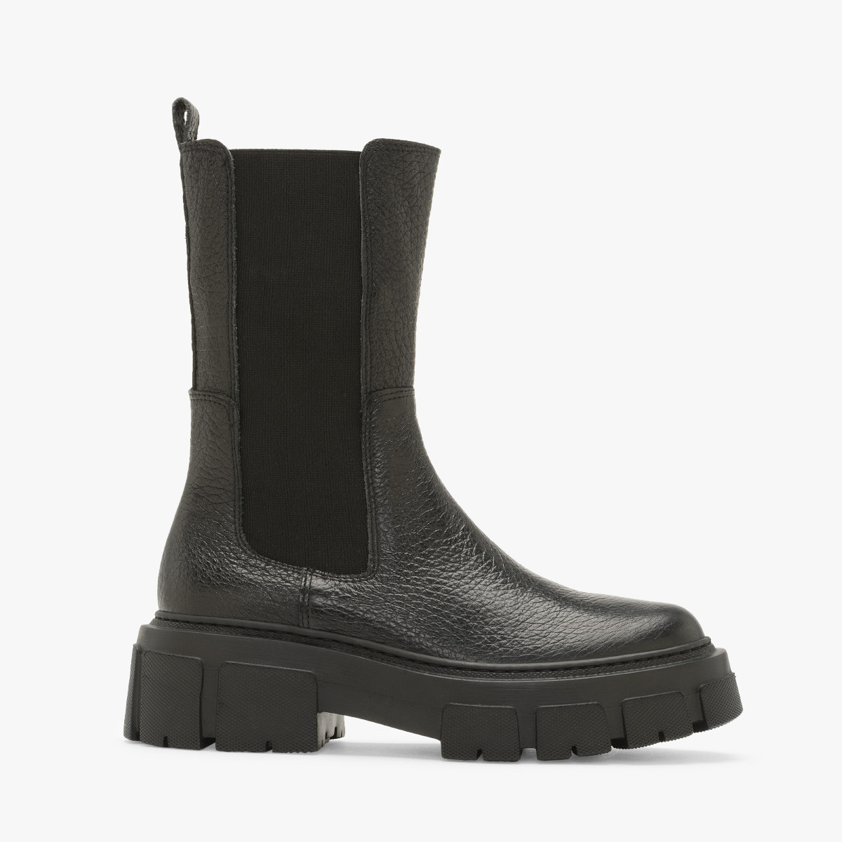 Czarne sztyblety na grubej i lekkiej podeszwie NATALIE