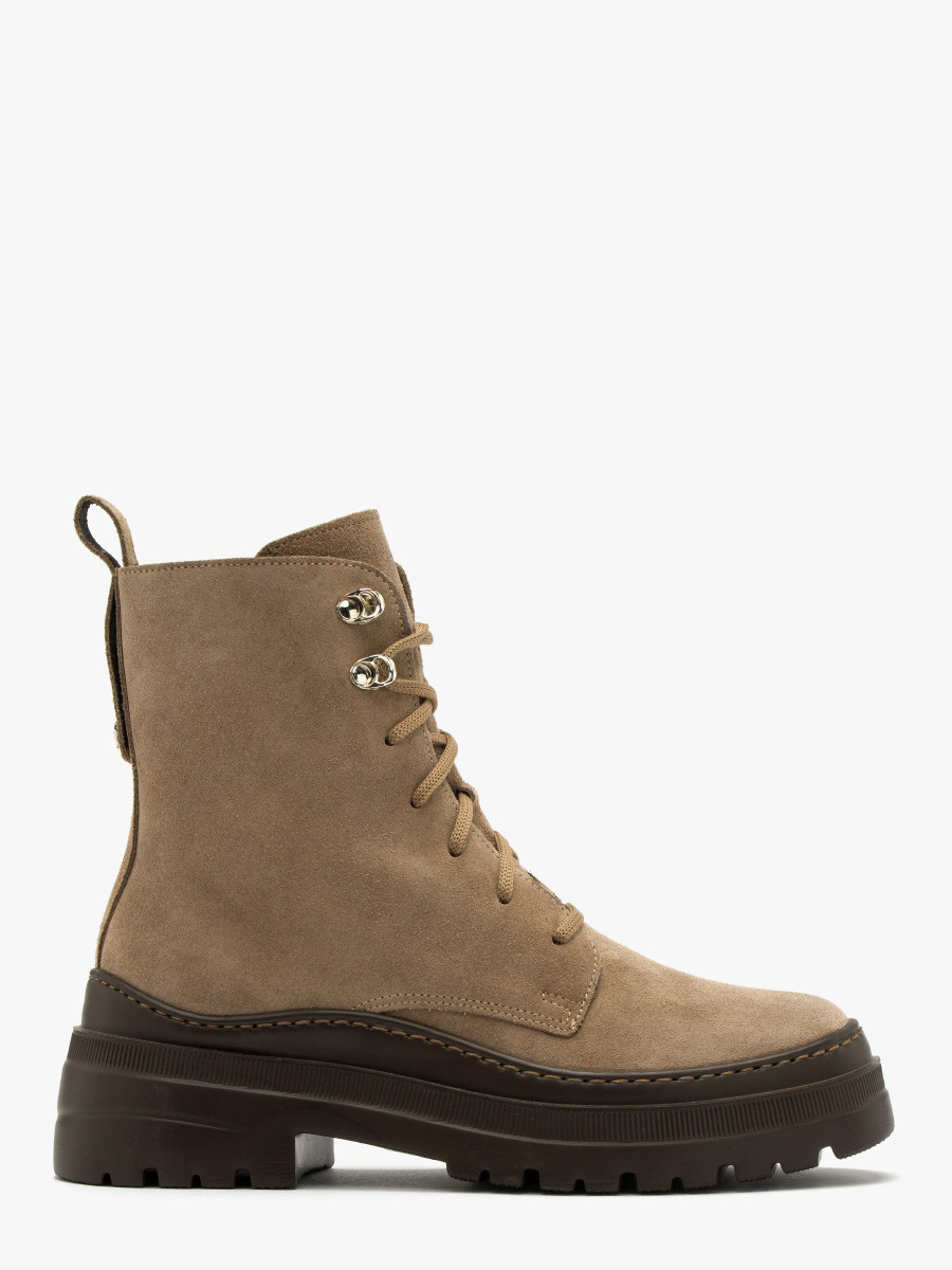 Piaskowe trzewiki workery z ozdobną podeszwą STEFANI