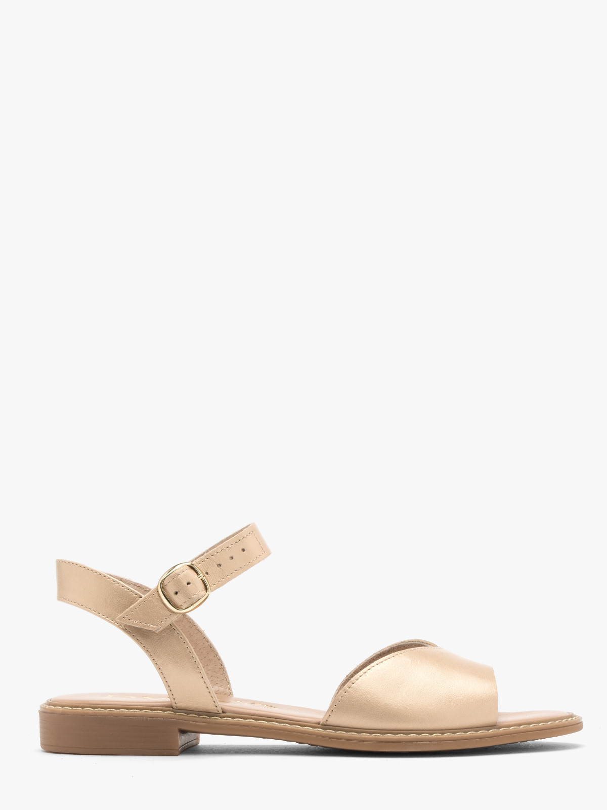 Złoty sandał z ozdobną cholewką SONIA