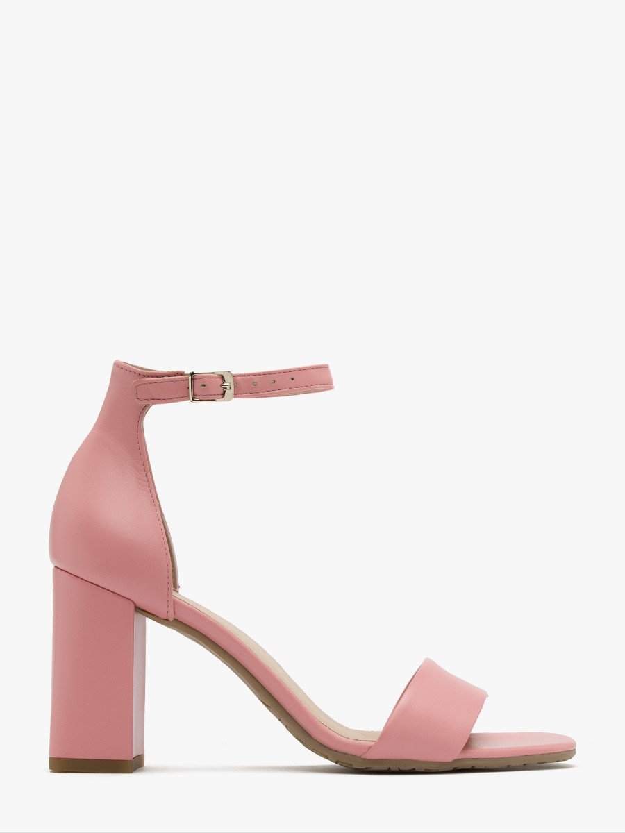 Dwuczęściowe różowe sandały na słupku DAGA