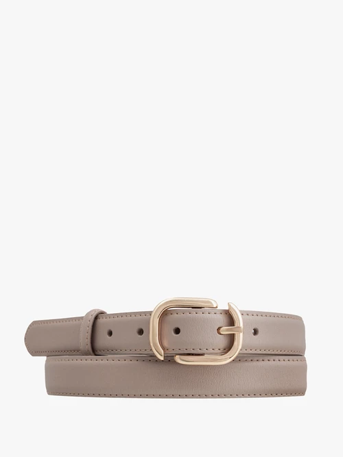 Beżowy pasek ze skóry licowej