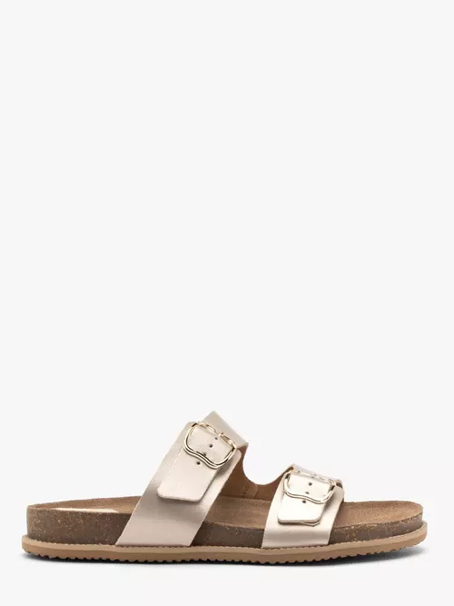 Platynowe płaskie klapki damskie