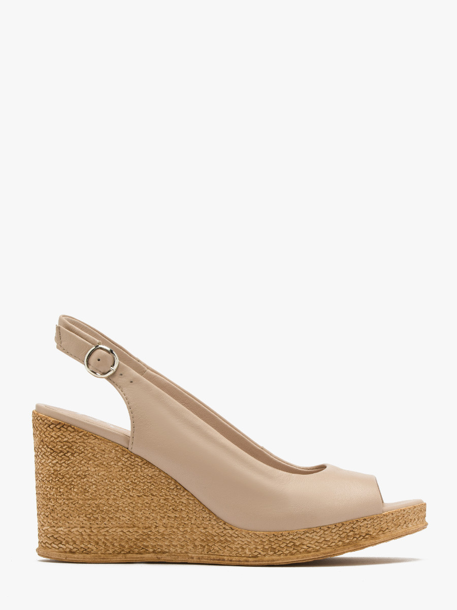 Beżowe sandały na wysokiej platformie TARA