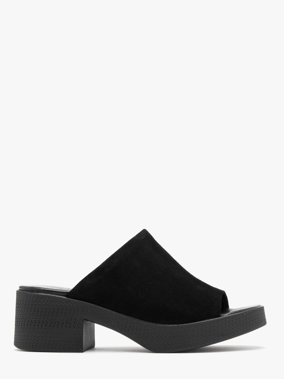 Czarne klapki na masywnej platformie DONNA