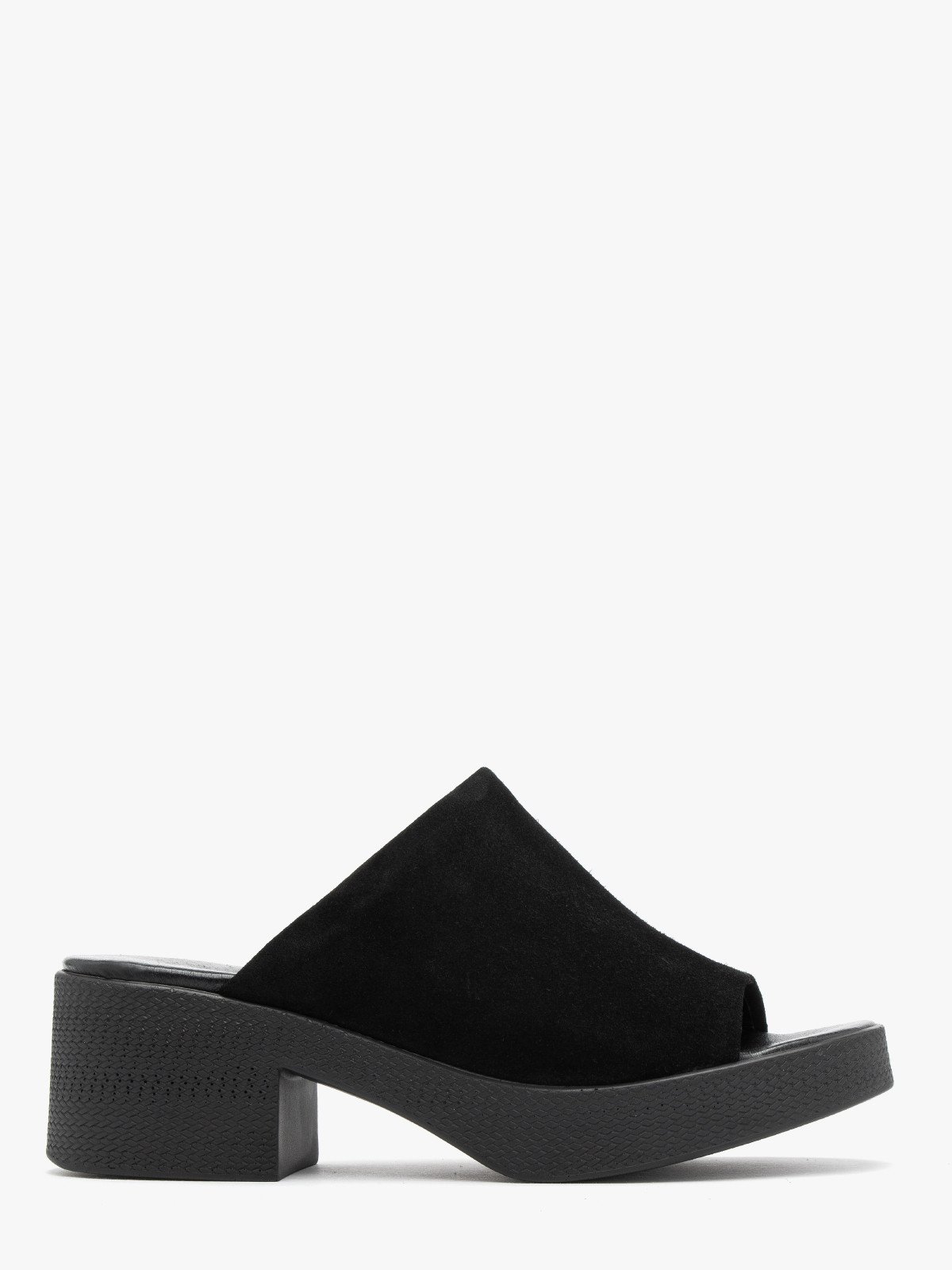 Czarne klapki na masywnej platformie DONNA