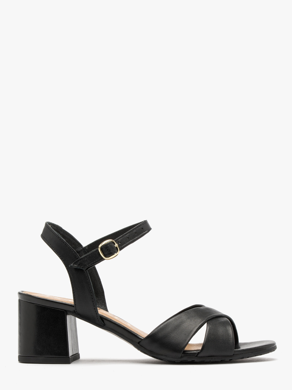 Czarne sandały z ozdobną cholewką ARINA