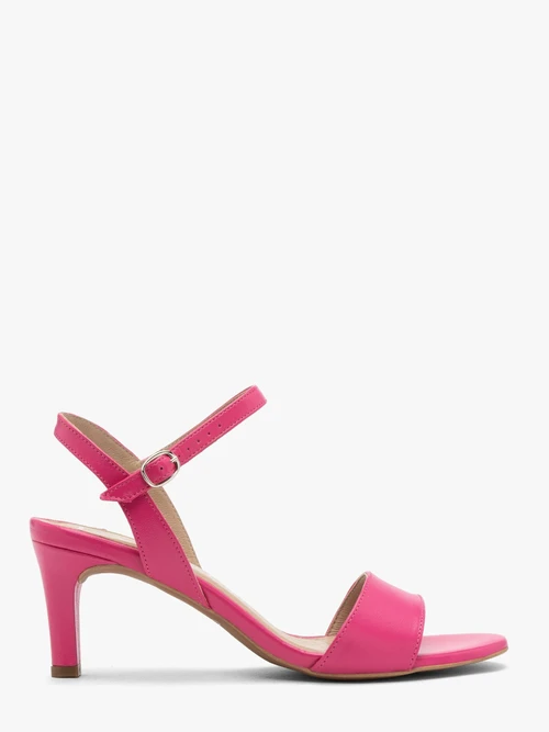 Fuksjowe sandały damskie na szpilce