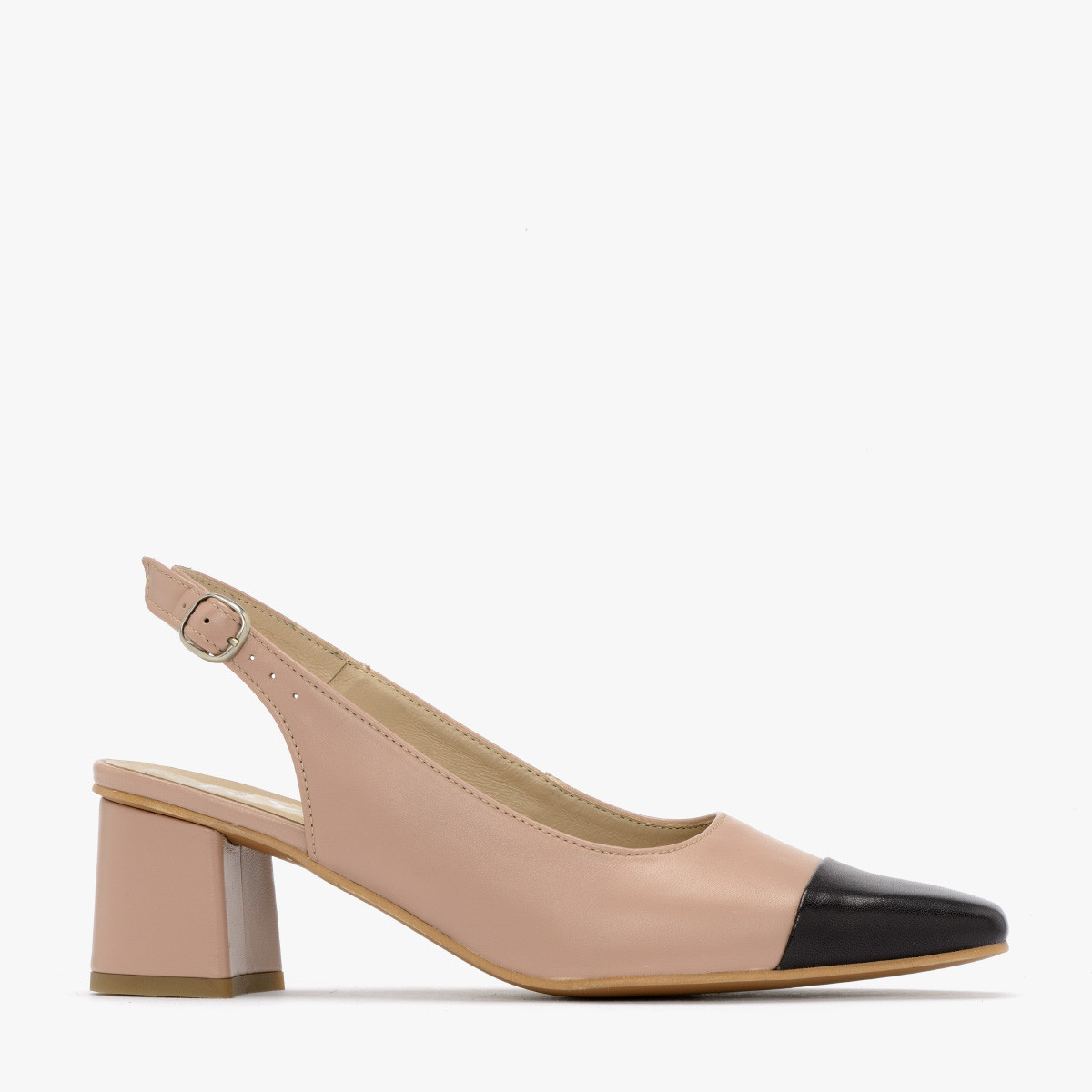 Różowe czółenka na klocku MEGAN