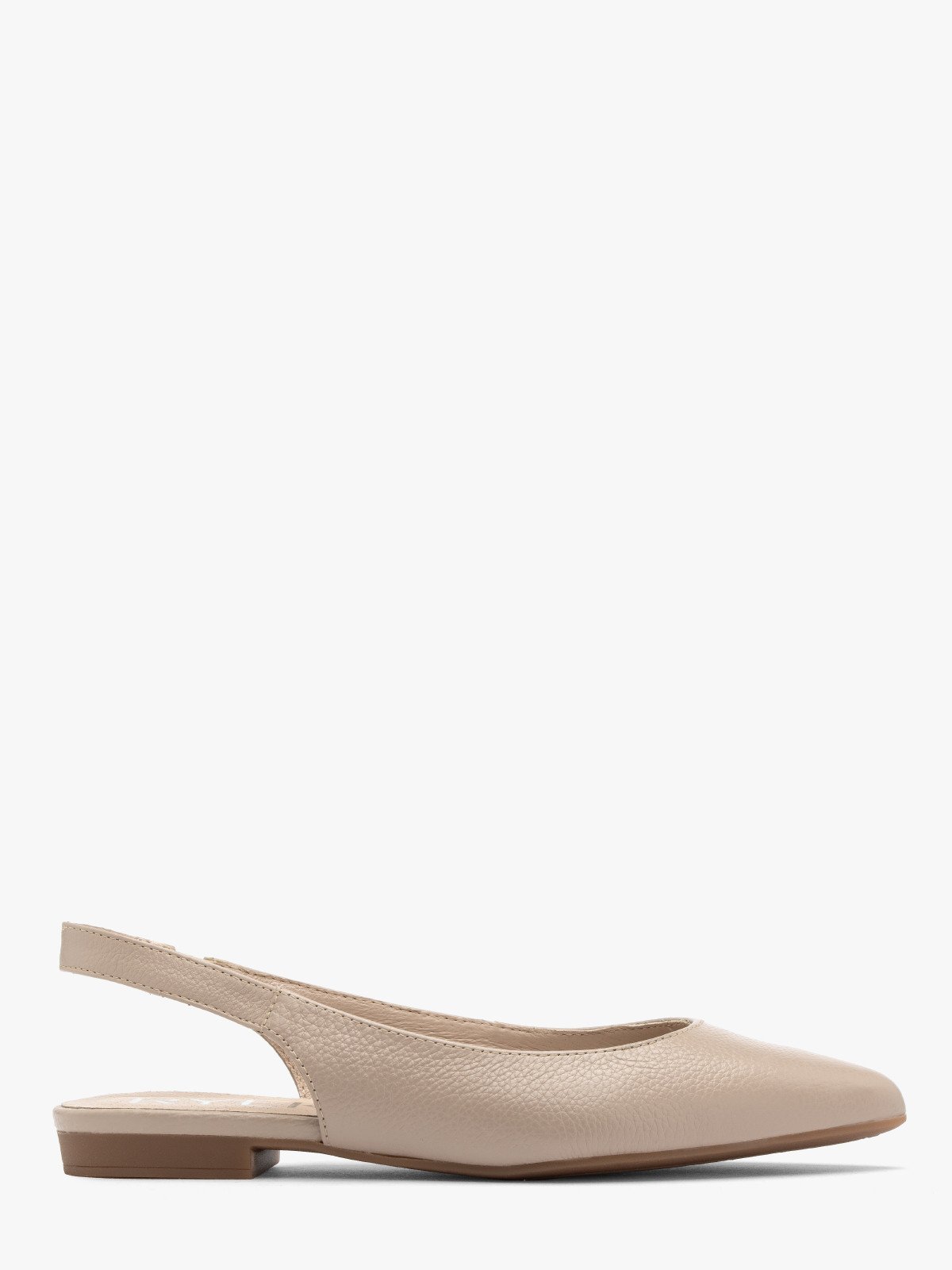 Beżowe baleriny z odkrytą piętą ZOE
