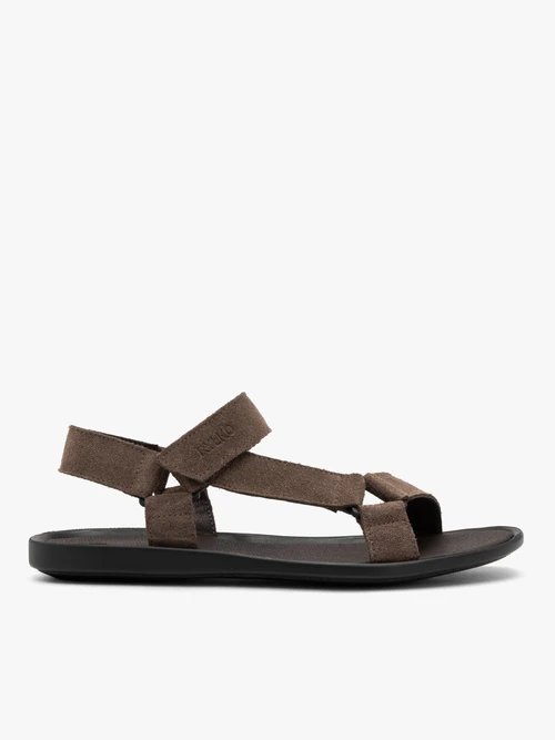 Szarobrązowe sandały męskie na rzep