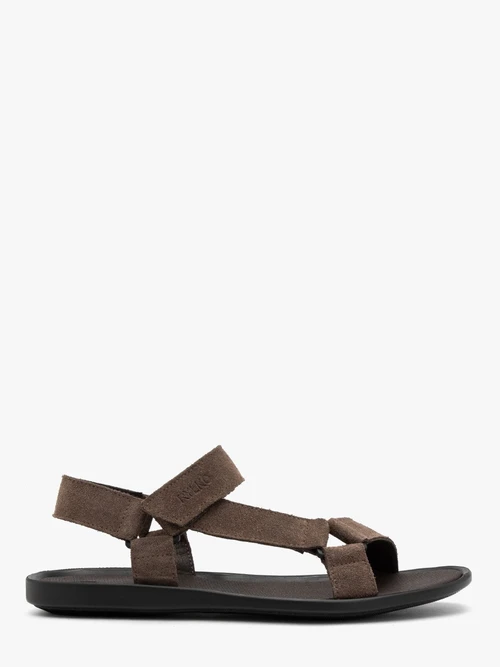 Szarobrązowe sandały męskie na rzep