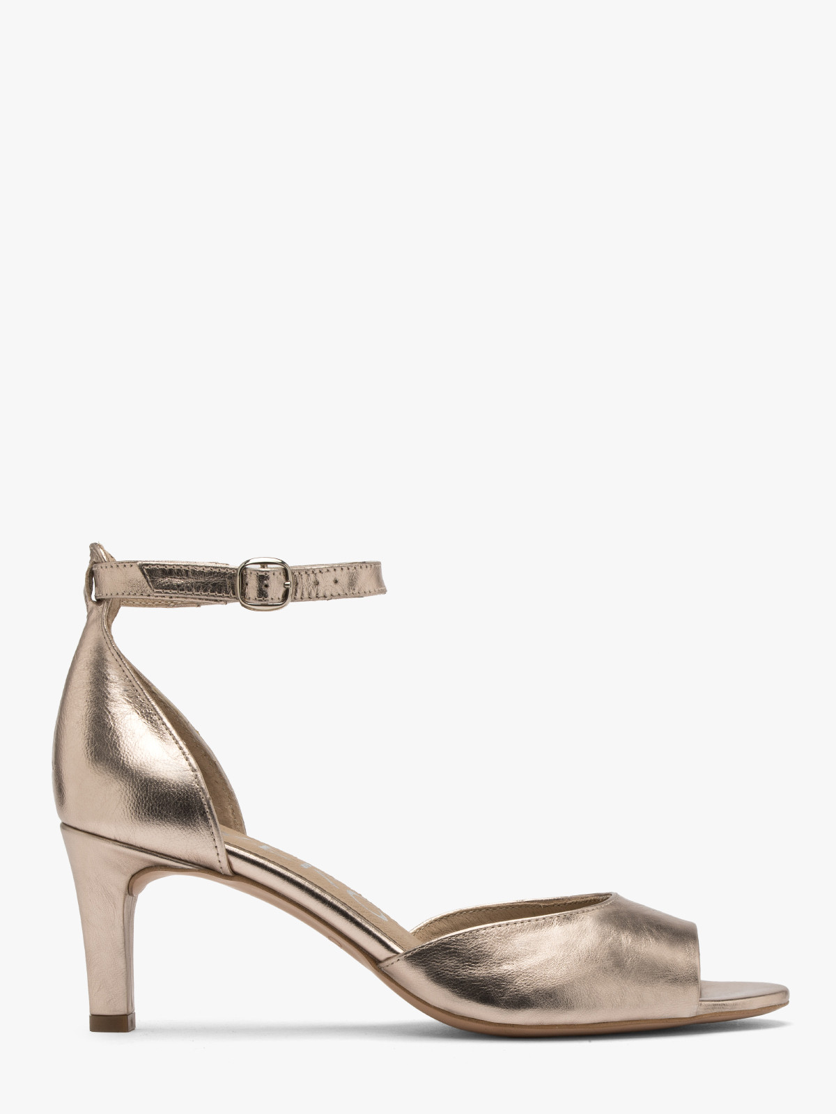 Platynowe sandały na obcasie GWEN