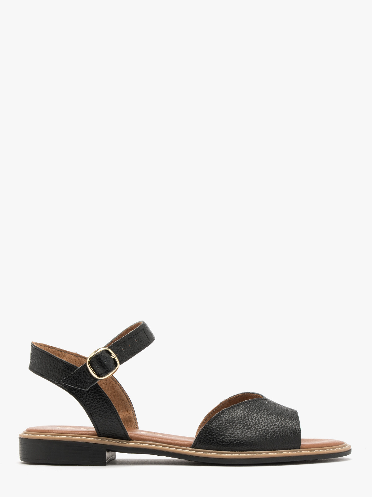 Czarne sandały z ozdobną cholewką SONIA