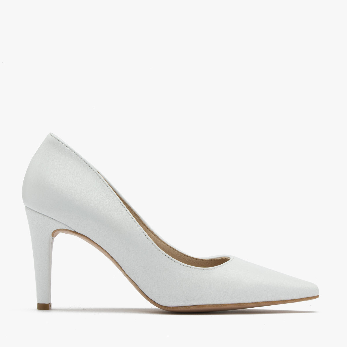 Białe czółenka na szpilce MAYA