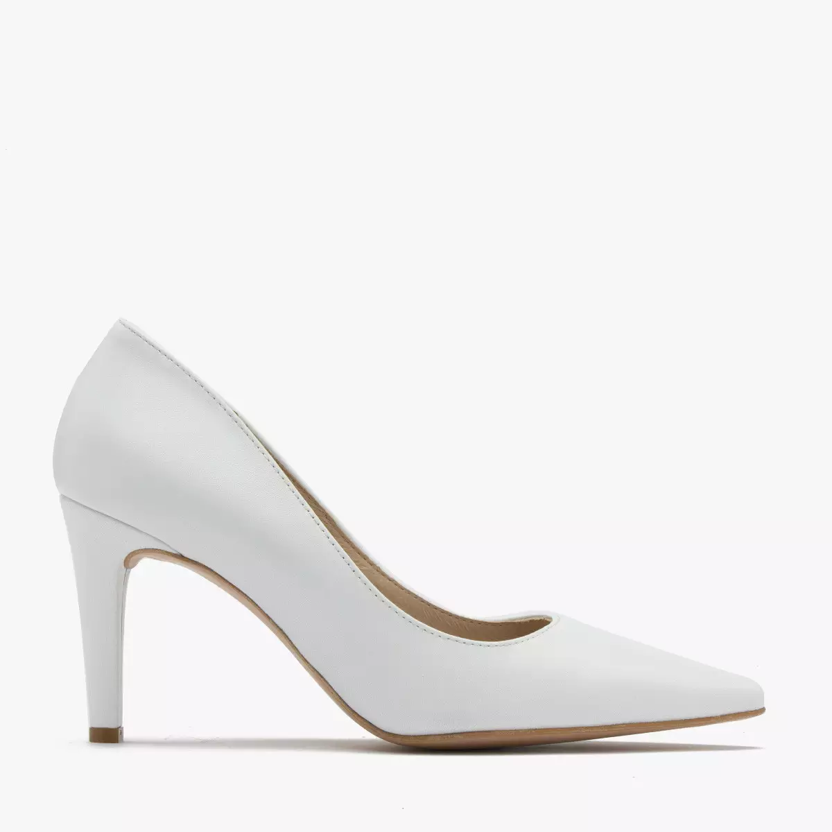 Białe czółenka na szpilce MAYA