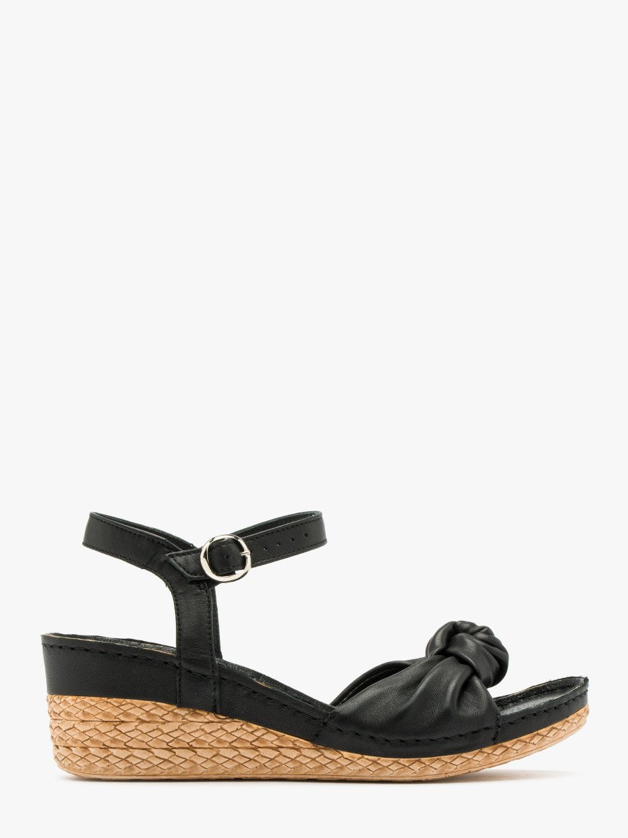 Czarne sandały na platformie HAYLEY