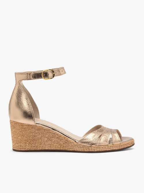 Platynowe sandały damskie z platformą