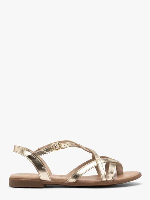 Platynowe sandały damskie płaskie