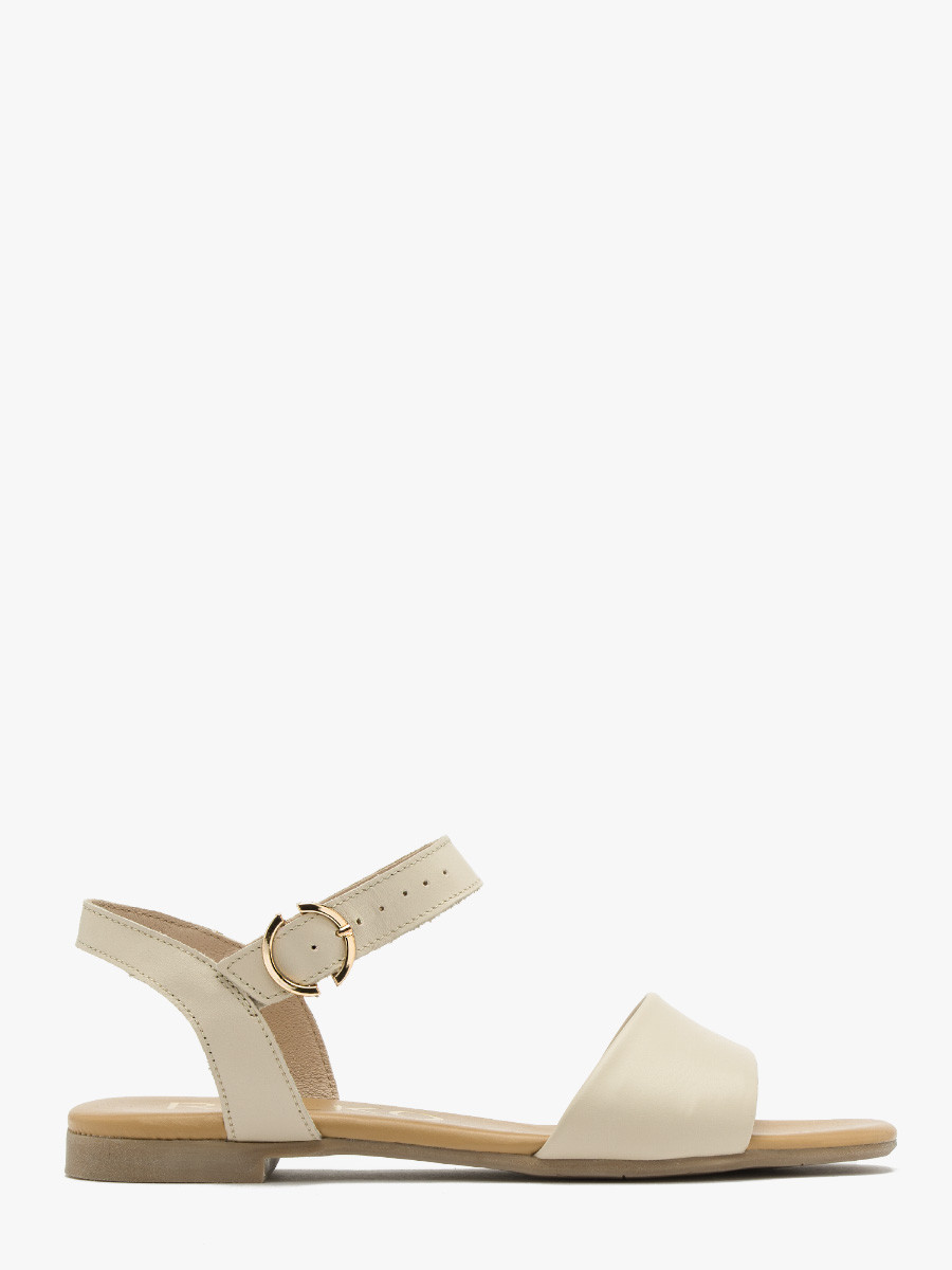 Kremowe sandały ze złotą sprzączką KAJA