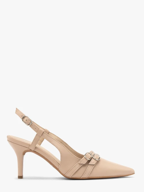 Czółenka slingback z dekoracyjnymi paskami