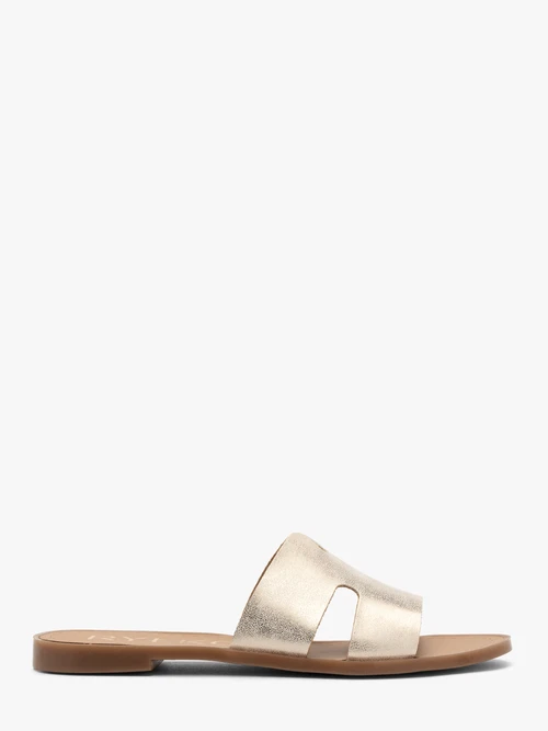 Platynowe klapki damskie z wycięciami