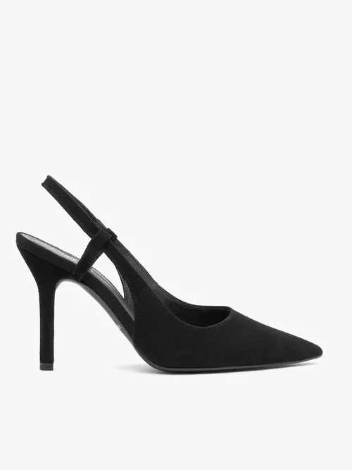 Czarne czółenka bez pięty na szpilce