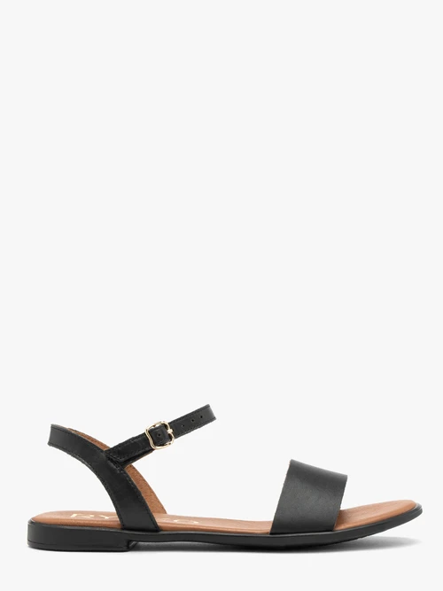 Czarne sandały damskie płaskie