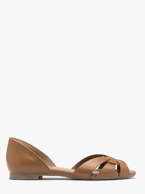 Brązowe baleriny z odkrytymi palcami