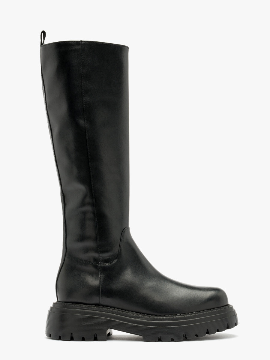 Czarne kozaki z wąską cholewką NATALIE