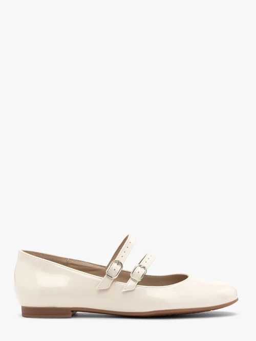 Lakierowane baleriny z dwoma paskami