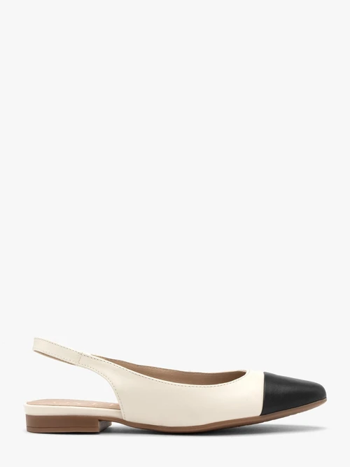 Kremowo czarne baleriny typu slingback